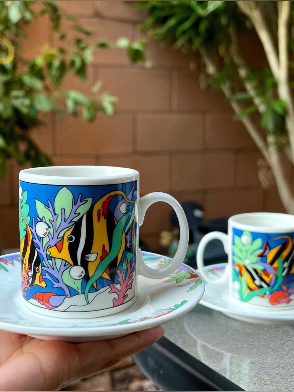 Mikasa Studio Nova Miyazaki Deep Sea Espresso Cups & Saucers Demitasse LAST Set